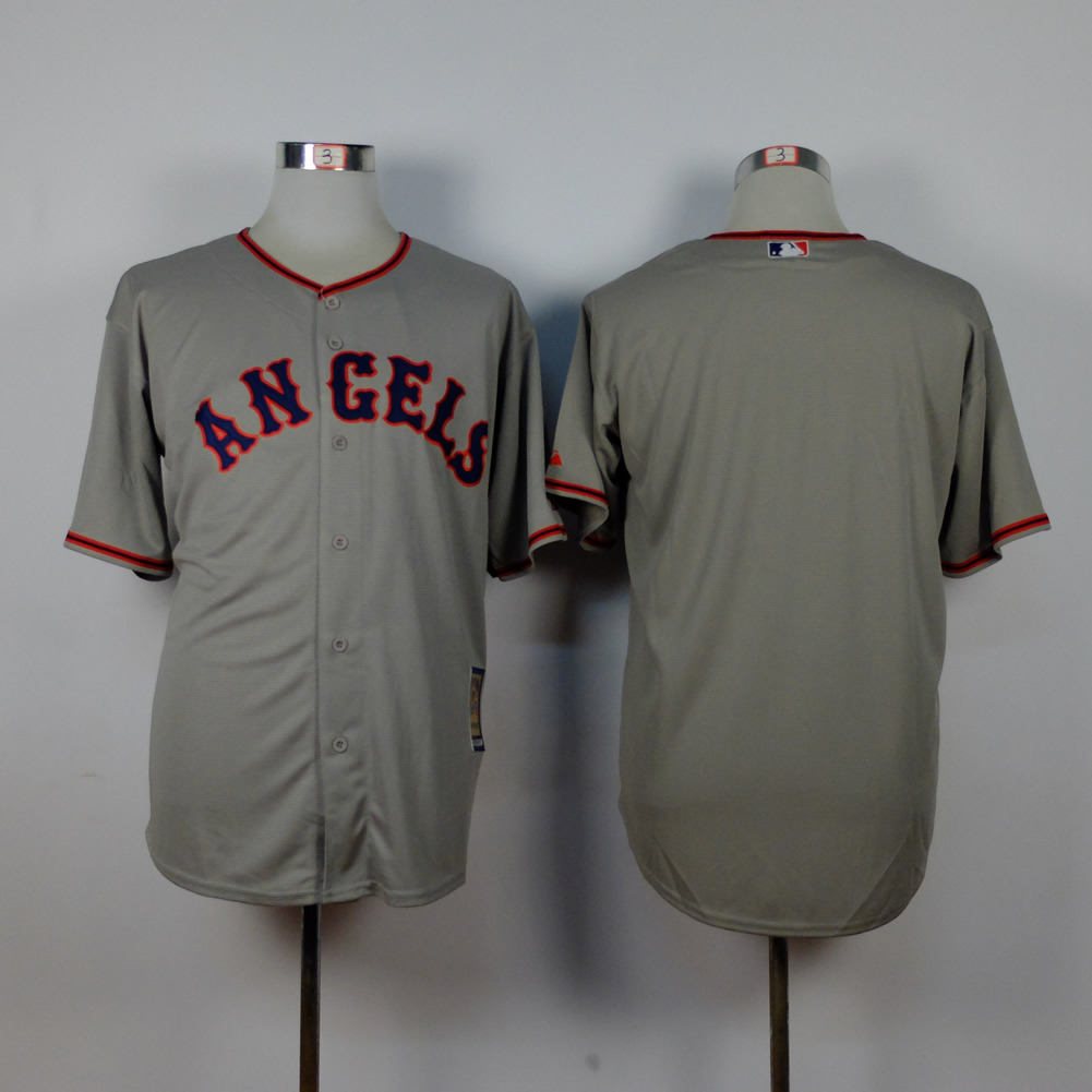 Men Los Angeles Angels Blank Grey Throwback MLB Jerseys